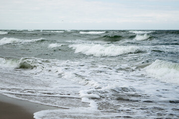 Big waves, storm on the Baltic