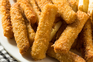 Homemade Deep Fried Fish Sticks and Fries