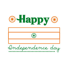 Independece day india celebration with flag line style icon