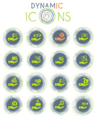 hand and money dynamic icons