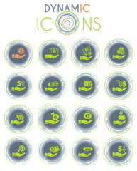 hand and money dynamic icons