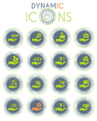 hand and money dynamic icons