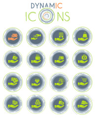 hand and money dynamic icons