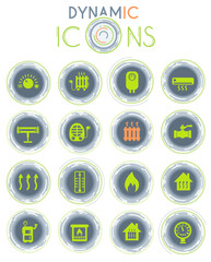 heating icon set