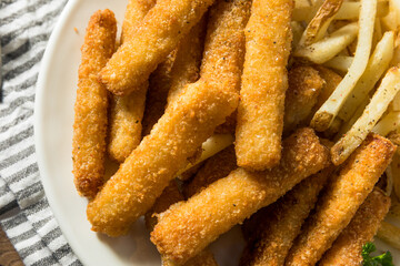 Homemade Deep Fried Fish Sticks and Fries