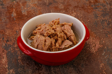 Canned tuna fillet for salad