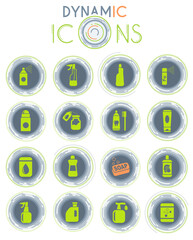 household chemicals icon set