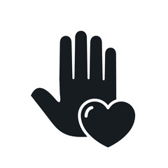 Hand Heart icon vector. Human rights logo.
