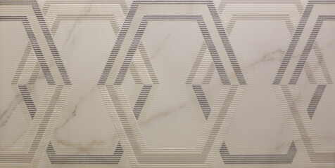 ceramic tile with abstract mosaic geometric pattern