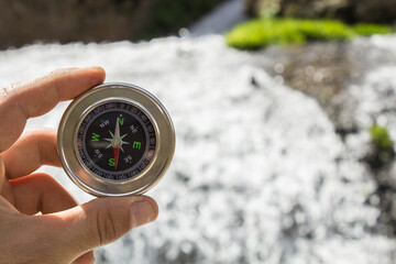 Jermuk Falls amid compass
