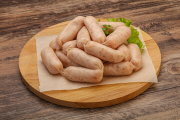 Raw natural chicken baby sausages