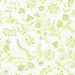 botainical colorful  retro vector floral seamless pattern 