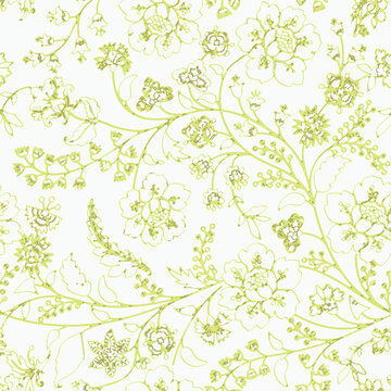 botainical colorful  retro vector floral seamless pattern 