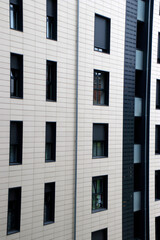 Facade of a modern building in a neighborhood of Bilbao