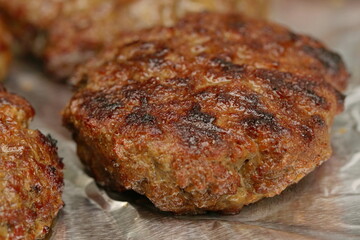 grilled hamburger on plate
