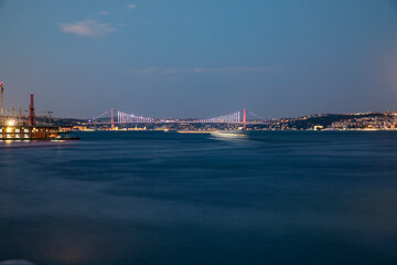 Night Cityscape Istanbul Bosphorus Bridge	