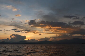 Hermoso atardecer en la isla de Janitzio en Michoacan México