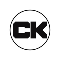 CK Letter Logo Design With Simple style