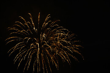 Golden salute Isolated on a black background. Celebrating July 4th - Independence Day. Copy space for your text