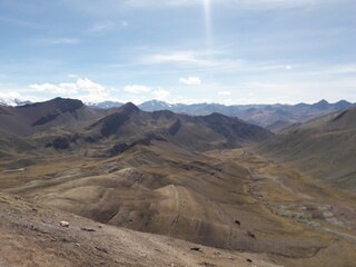Rainbow Mountain Peru and surrounding landscape 2019
