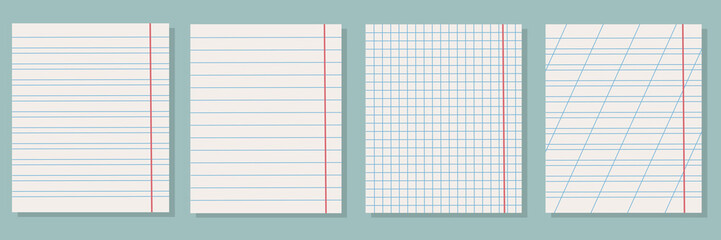 a set of notebook sheets.isolated vector illustration