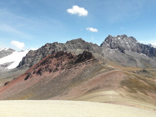 Rainbow Mountain Peru and surrounding landscape 2019
