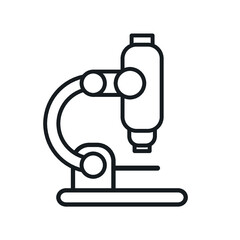 Microscope line icon, Medicine concept, Laboratory magnification instrument sign on white background