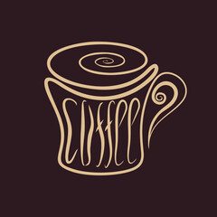 Coffee shop logo design template. Vector illustration
