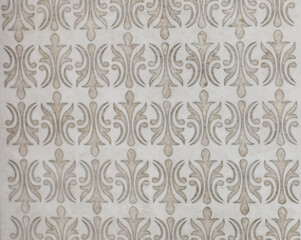 ceramic tile with abstract mosaic floral pattern