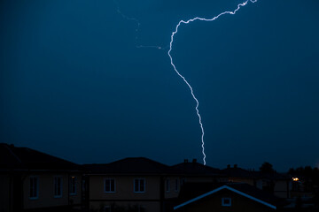 Bright lightning in the sky.