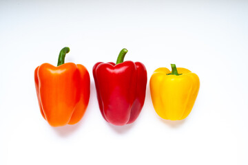 three fresh bell pepper