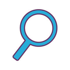 Lupe line and fill style icon design, Tool search and magnifying glass theme Vector illustration