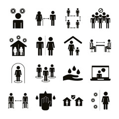 bundle of distance social set icons