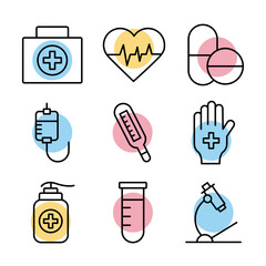 bundle of medical set icons