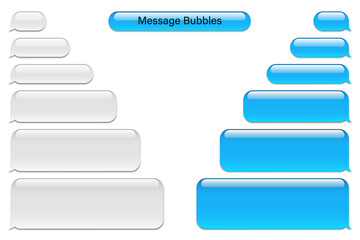 Fototapeta premium Blank vector message bubbles. Chat or messenger speech bubble. SMS text frame. Short message sending.