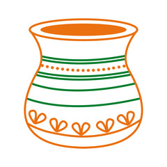 ceramic jar hindu line style icon
