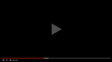 Youtube Video Player. Desktop Flat Multimedia Player Interface. Video Player Mockup 