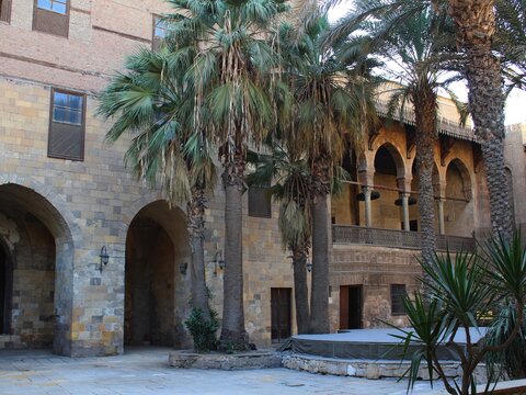 View of the outside walls of Prince taz palace in Cairo