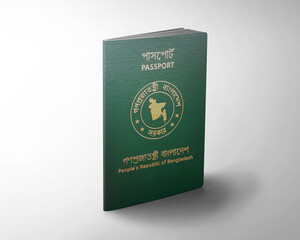 Bangladesh passport isolated on white background