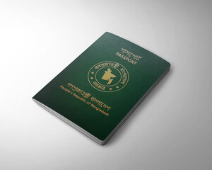 Bangladesh passport isolated on white background