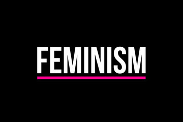 Feminism for a world with gender equality. Women deserve the same rights as men and equal opportunity. Woman discrimination. Black background