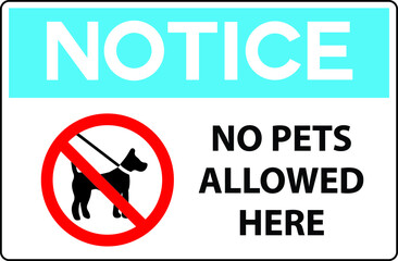 No pets allowed warning sign vector