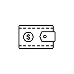 Wallet icon flat vector illustration