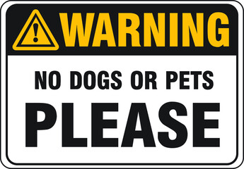 No pets allowed warning sign vector