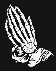 Praying skeleton hands vector illustration - 361867788