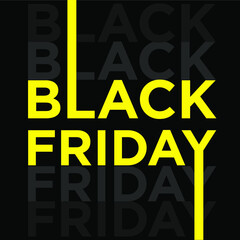 Black Friday with yellow letters vector