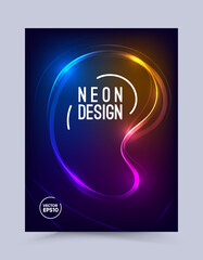 Colorful geometric neon background. Neon cover, poster set. Fluid gradient shapes composition. Futuristic design posters. Eps10 vector.