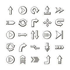 bundle of arrows set icons