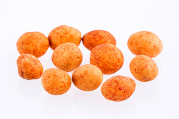 organic mexican peanuts - Arachis hypogaea. White background