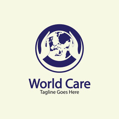 World Care Logo Template Design Vector, Emblem, Design Concept, Creative Symbol, Icon.